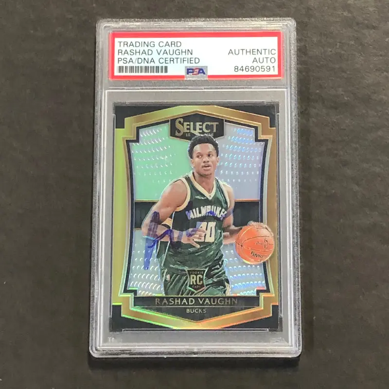 2015-16 Panini Select #198 Rashad Vaughn Signed Card AUTO PSA Slabbed RC Rookie