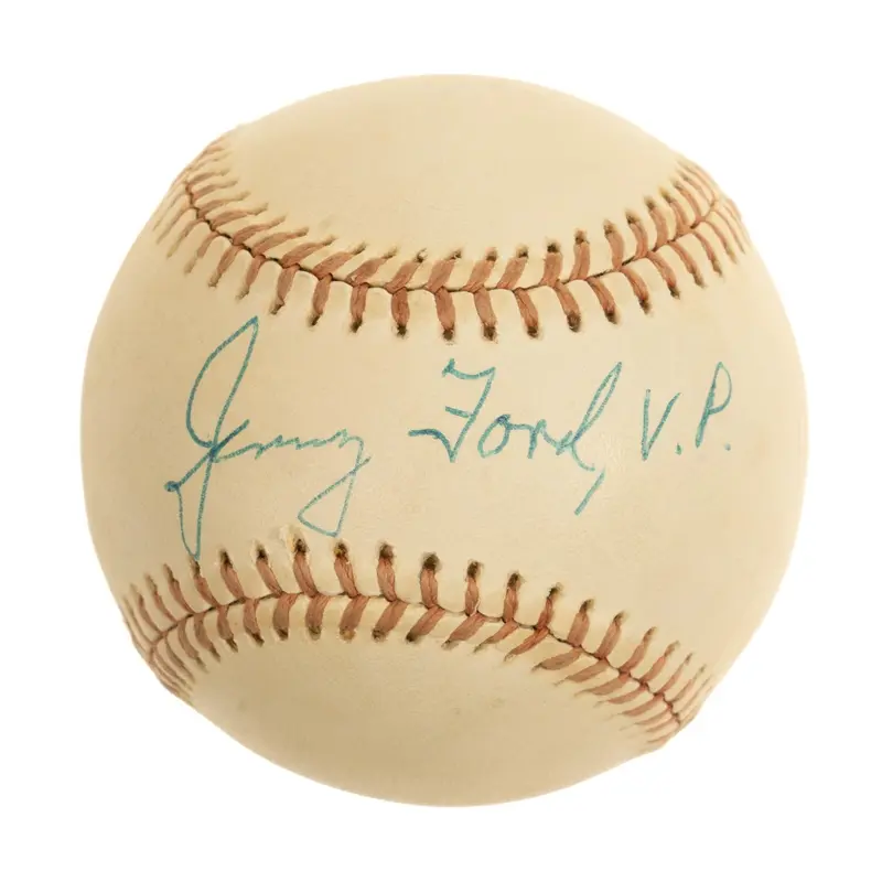 President Gerald Ford Signed Vintage 1970's Baseball Inscribed "V.P." JSA COA