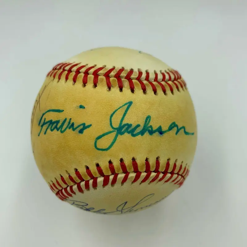Travis Jackson Willie Mays Willie Mccovey Giants Legends Signed Baseball JSA COA
