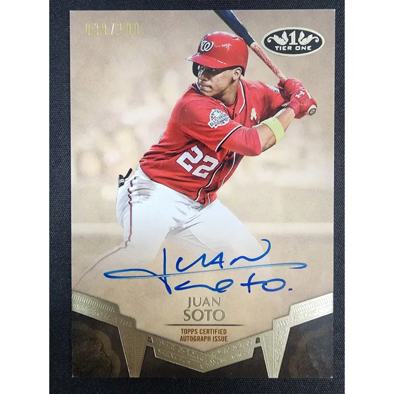 Juan Soto 2019 Topps Tier One Breakout Auto #39/100