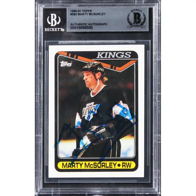 Kings Marty McSorley Authentic Signed 1990 Topps #392 Card BAS Slabbed