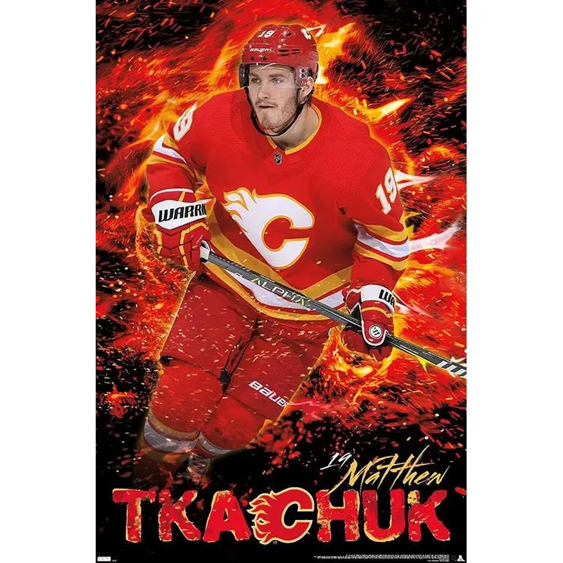 Matthew Tkachuk "On Fire" Calgary Flames NHL Action Wall Poster - Trends 2021