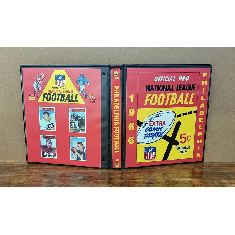 1966 Philadelphia Football Cards Custom Made Album Binder Inserts 3 Sizes - 3523