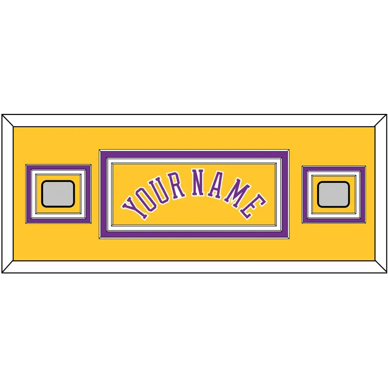 Los Angeles Name & 2 Champions Patches - Home Yellow (1978-1997) - Triple Mat 4