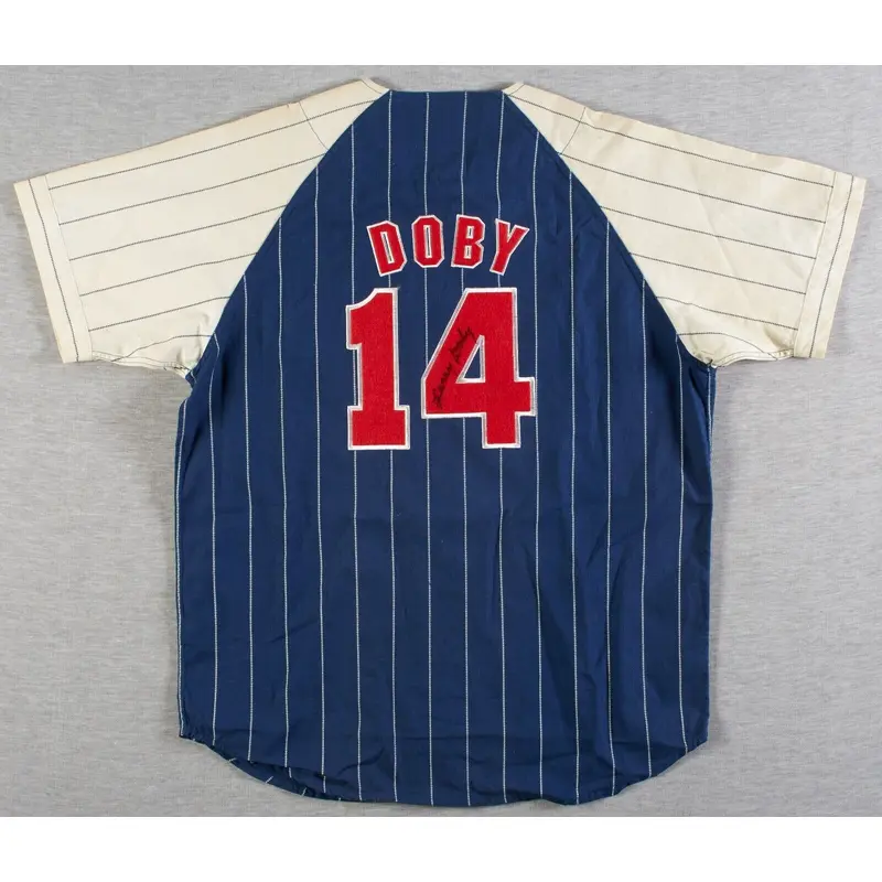 Larry Doby Signed Authentic Cleveland Indians Jersey Beckett Hologram