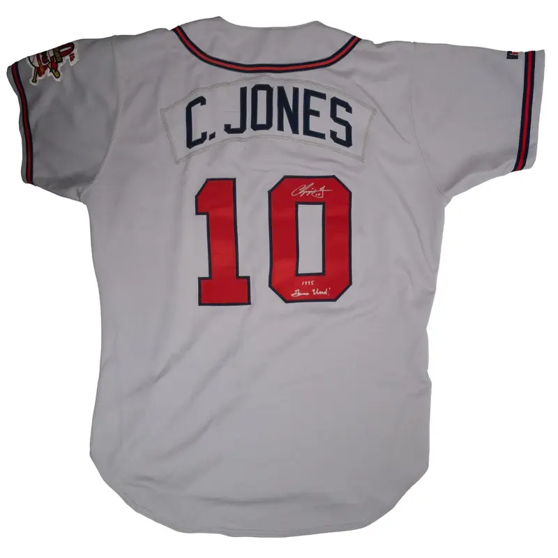 The Finest Chipper Jones 1995 Rookie Game Used Jersey & Pants MEARS A10 JSA COA