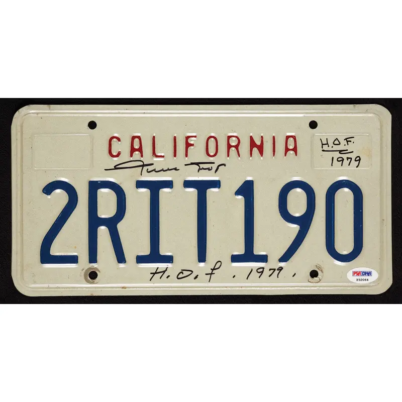 Willie Mays "Hall Of Fame 1979" Signed California License Plate PSA DNA COA