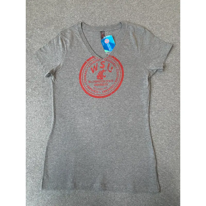 Light Grey WSU Circle Logo V-Neck