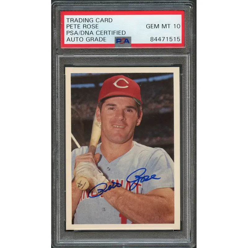 1985 Topps Renata Galasso #105 Pete Rose Signed Card Auto 10 Reds