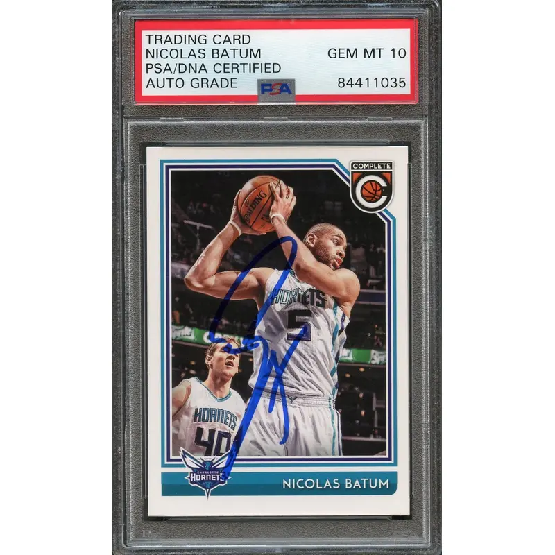 2016-17 PANINI COMPLETE #119 Nicolas Batum Signed Card AUTO 10 PSA Slabbed Hornets