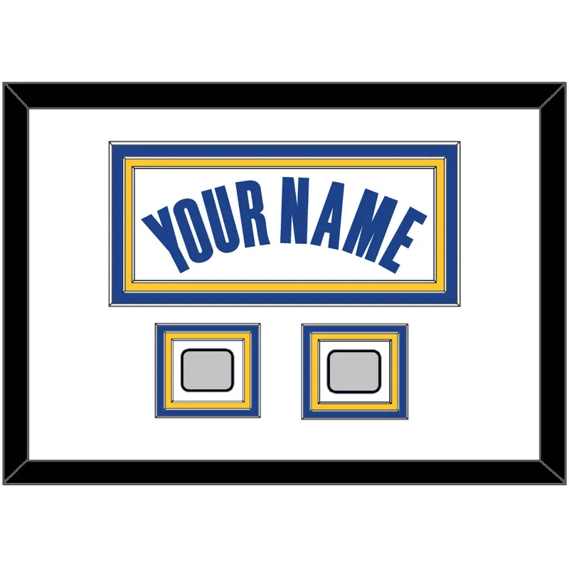 Golden State Name & 2 Finals Patches - White Association - Triple Mat 1