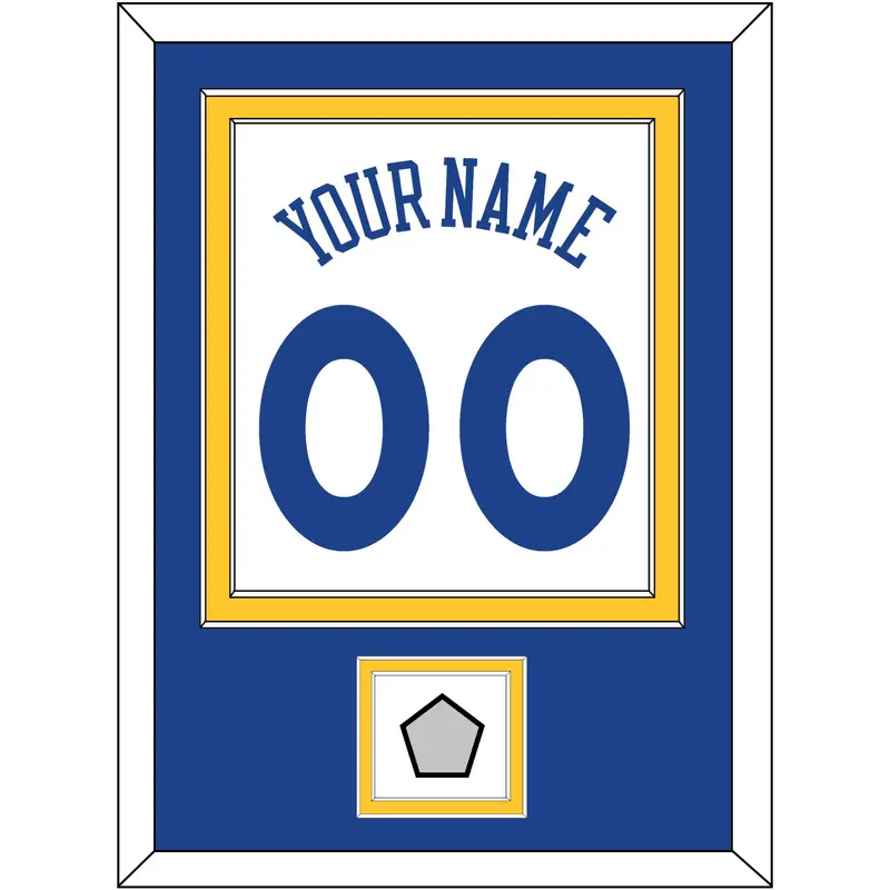 Golden State Name & Number With Champions Patch - Home White (2010-2019) - Double Mat 2
