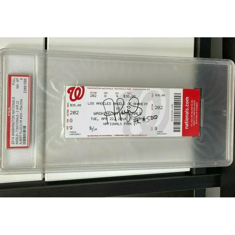 Albert Pujols 500th Home Run Signed Original Full Ticket PSA DNA COA 4-22-2014