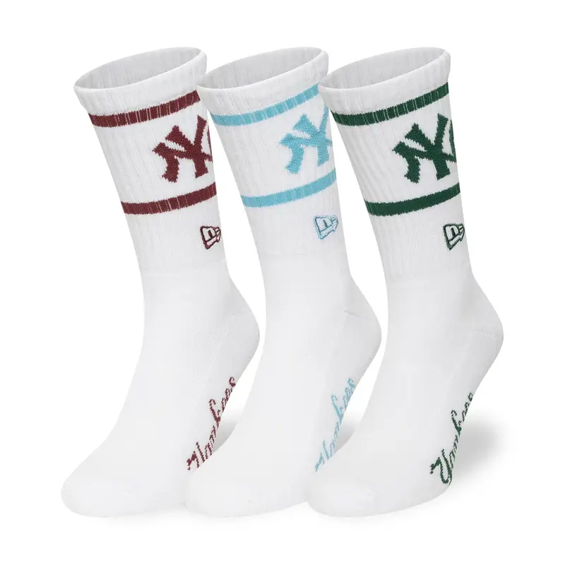 New York Yankees MLB White 3 Pack Crew Socks