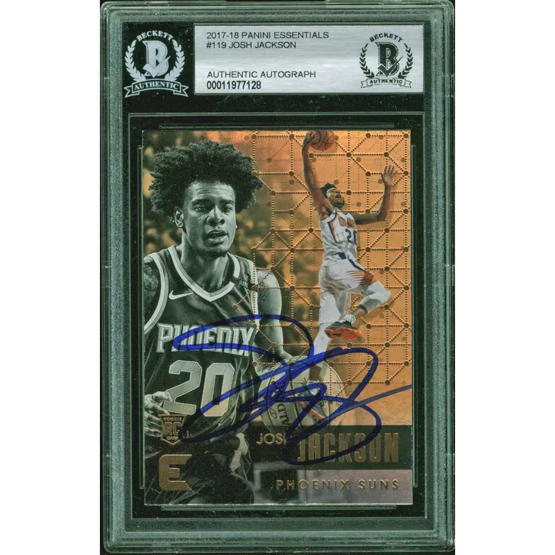 Grizzlies Josh Jackson Signed 2017 Panini Essentials #119 RC Card BAS Slabbed