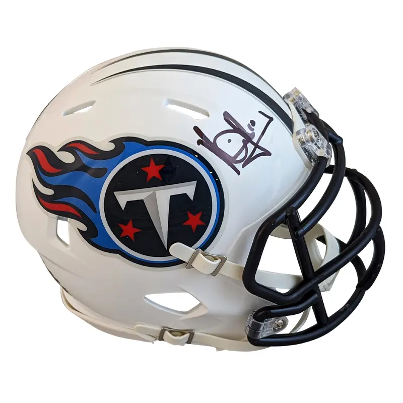 Titans Vince Young Authentic Signed 99-17 TB Speed Mini Helmet BAS Witnessed