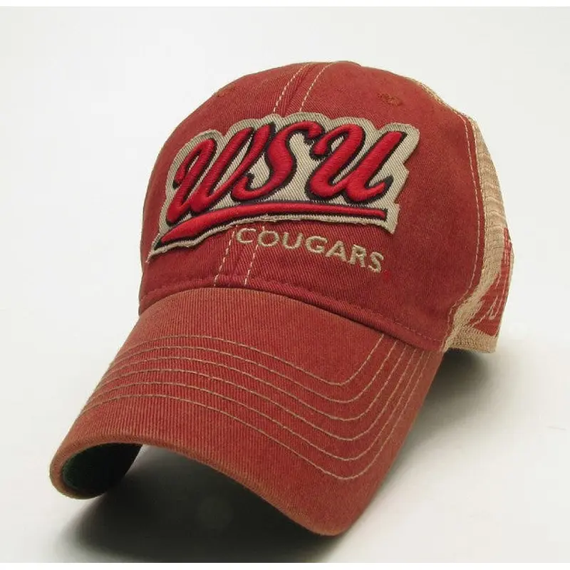 WSU Cougars Faded Crimson Trucker Hat