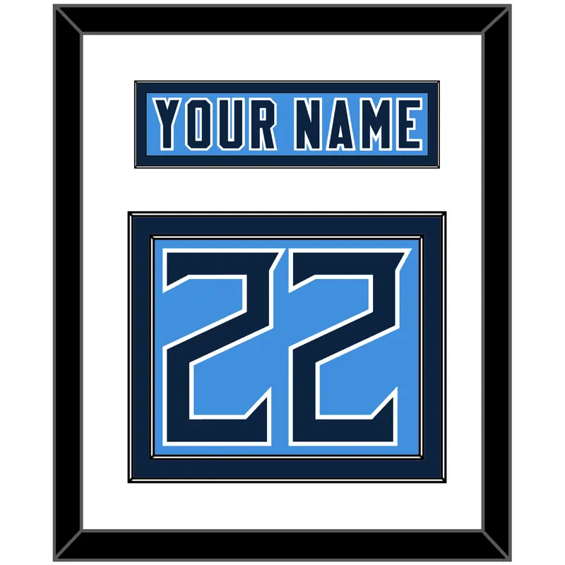 Tennessee Nameplate & Number (Back) - Alternate Light Blue - Double Mat 1