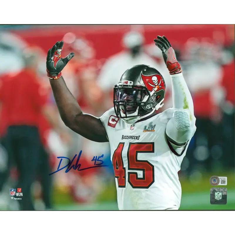 Buccaneers Devin White Authentic Signed 11x14 Super Bowl LV Photo BAS Witnessed
