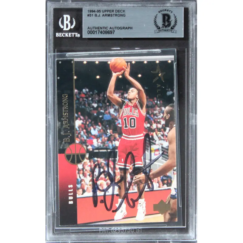 Bulls B.J. Armstong Authentic Signed 1994 Upper Deck #31 Card BAS Slabbed