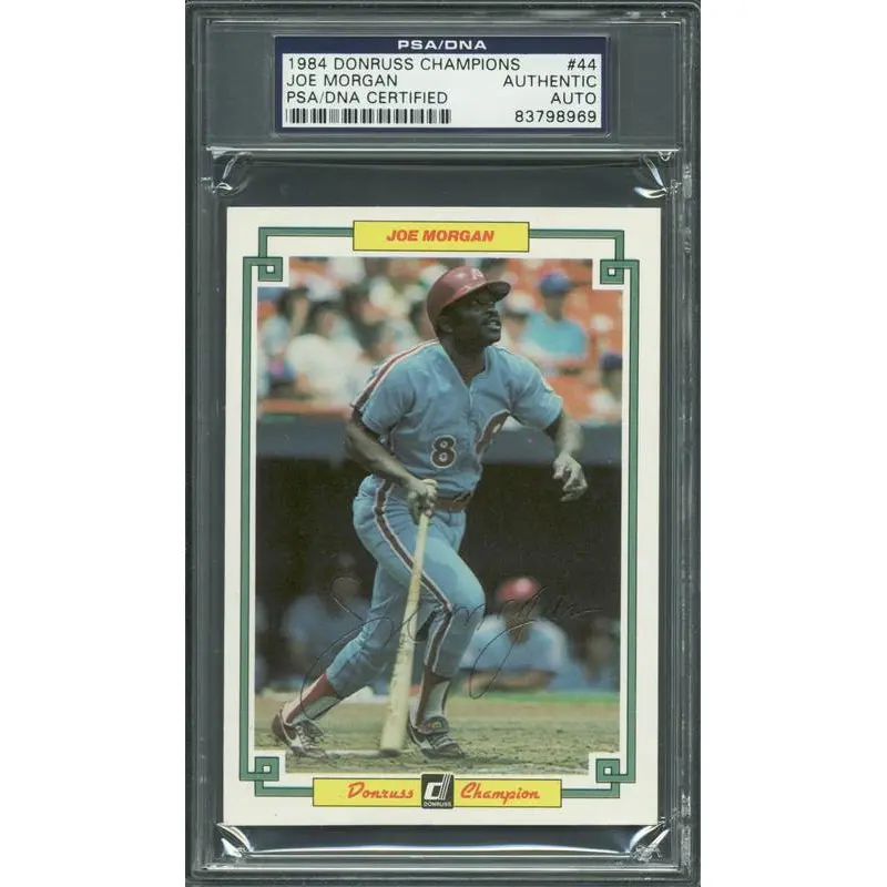 Phillies Joe Morgan Authentic Signed Card 1984 Donruss Action #44 PSA Slabbed
