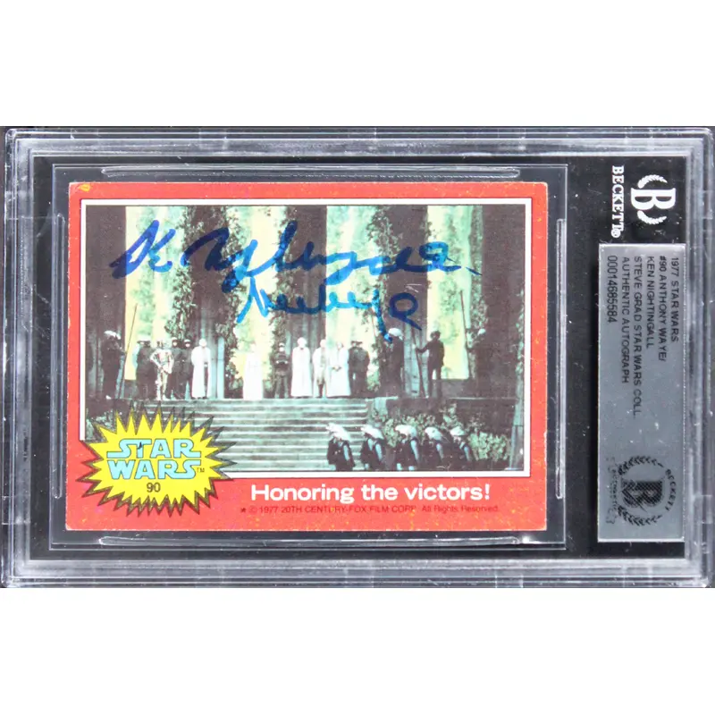 Star Wars (2) Waye & Nightingall Signed 1977 Star Wars #90 Card BAS Slabbed