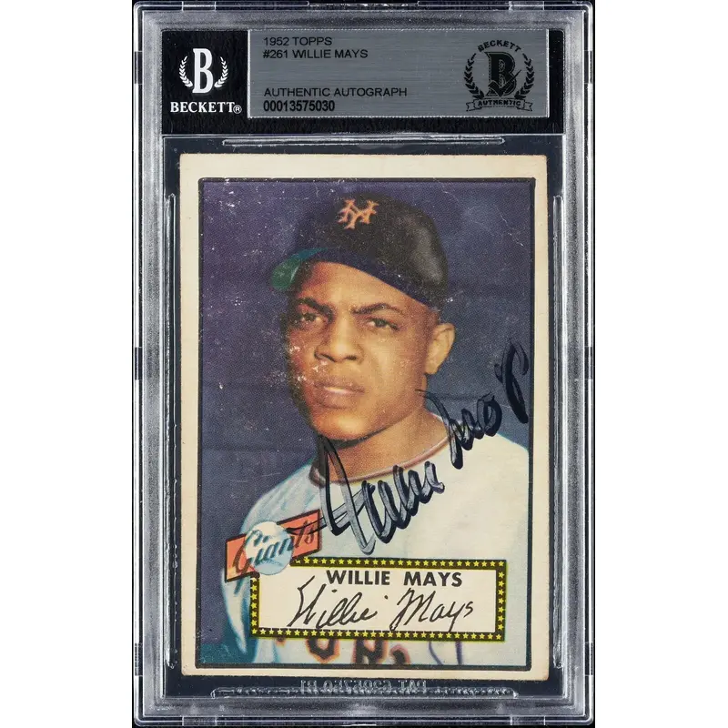 1952 Topps Willie Mays #261 Signed Autographed RC Rookie Beckett BGS