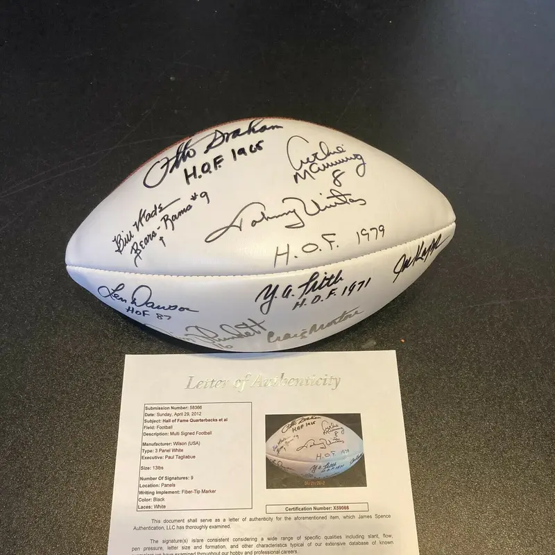 Johnny Unitas Quarterback Legends Signed Wilson NFL Football With JSA COA