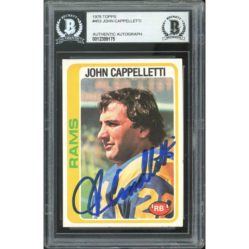 Rams John Cappelletti Authentic Signed 1978 Topps #453 Card BAS Slabbed