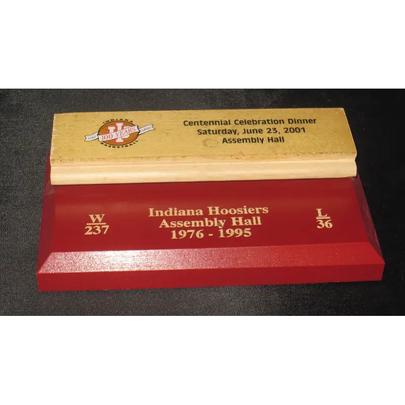 1976-95 Indiana University Basketball Floor Piece 2001 Centennial Celebration Dinner