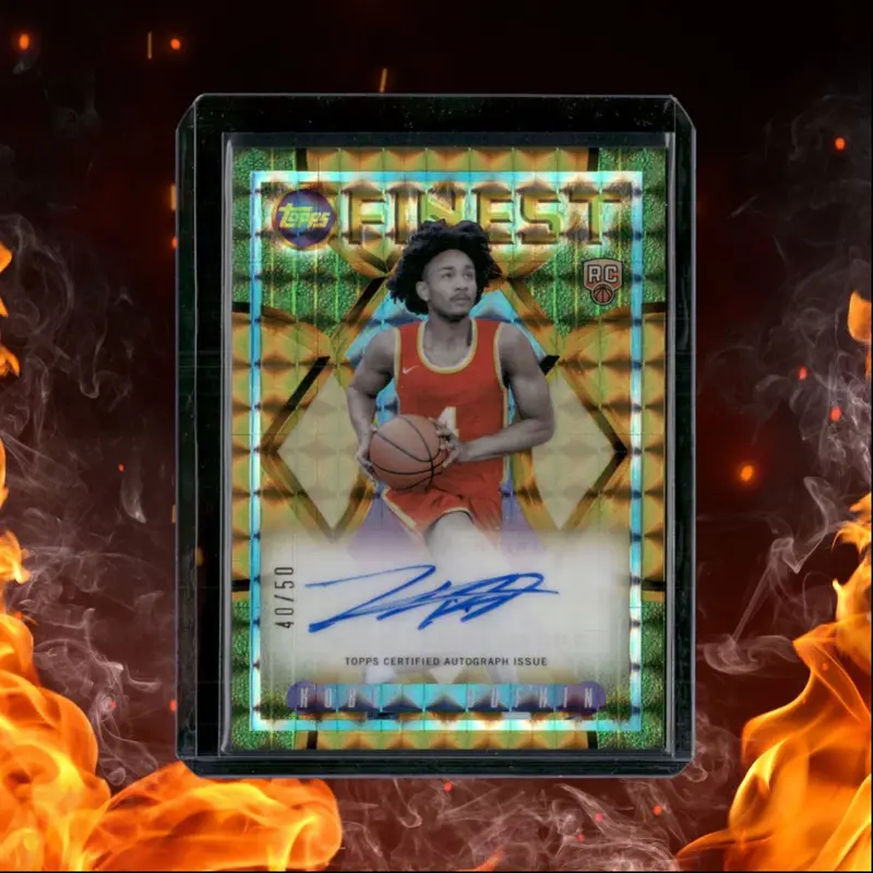 2023-24 Topps Finest NBA Kobe Bufkin Retro Gold Geometric Refractor Rookie Auto