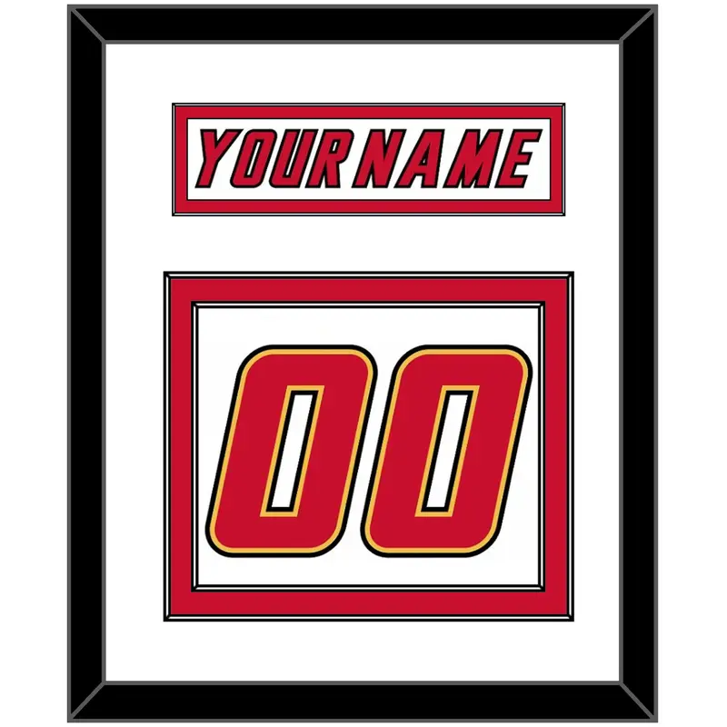 Calgary Nameplate & Number (Back) - Home White (1995-2000) - Double Mat 1