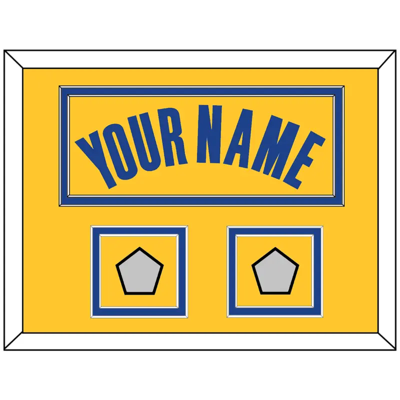 Golden State Name & 2 Champions Patches - Yellow Statement (2019-2022) - Double Mat 3