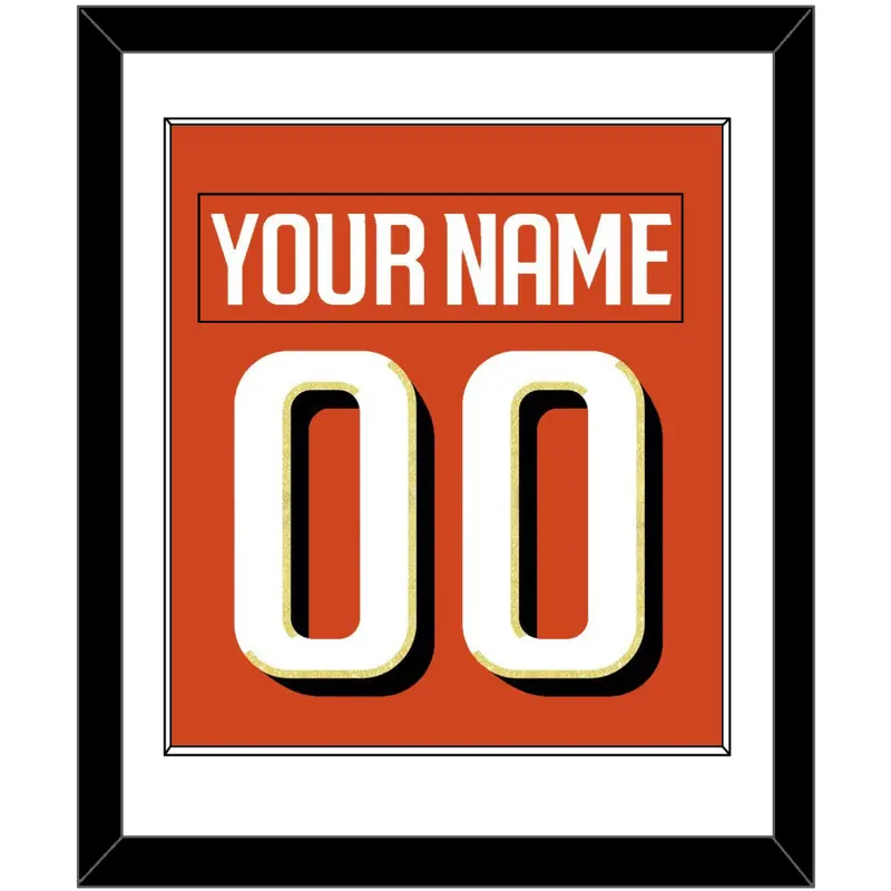 Anaheim Nameplate & Number (Back) Combined - Home Orange - Single Mat 1