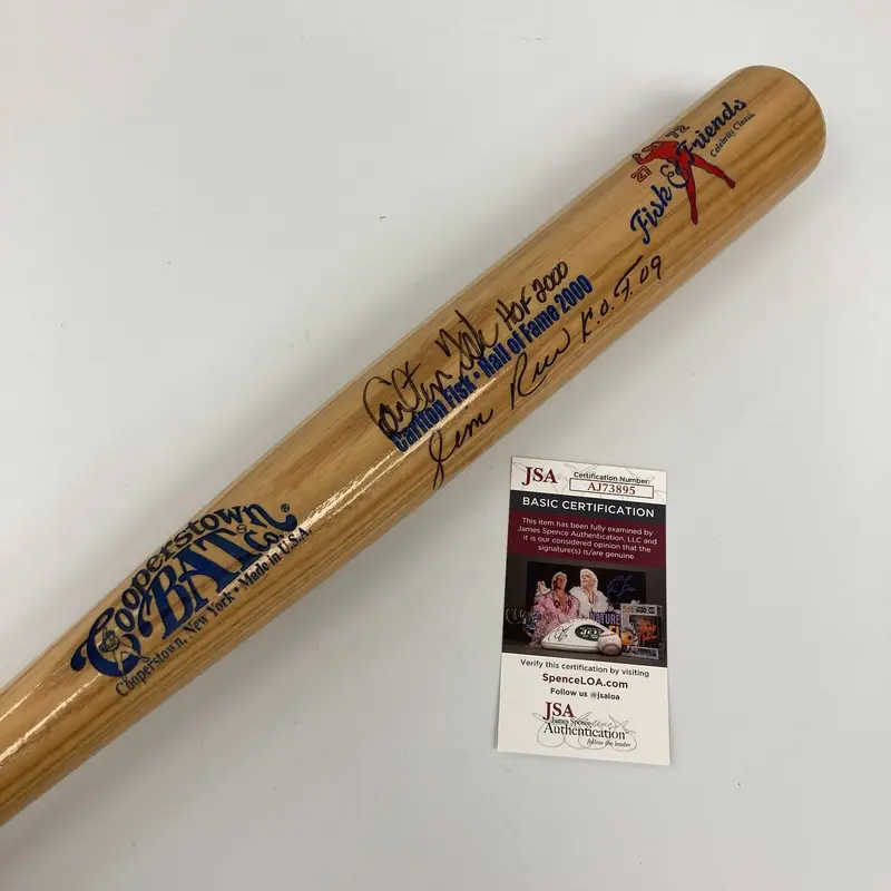 Carlton Fisk Signed 2000 Hall Of Fame Induction Cooperstown Baseball Bat JSA COA