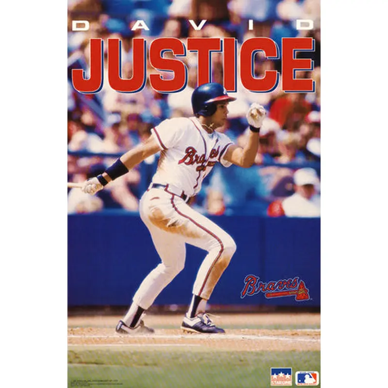 David Justice "Classic" Atlanta Braves MLB Action Poster - Starline 1991