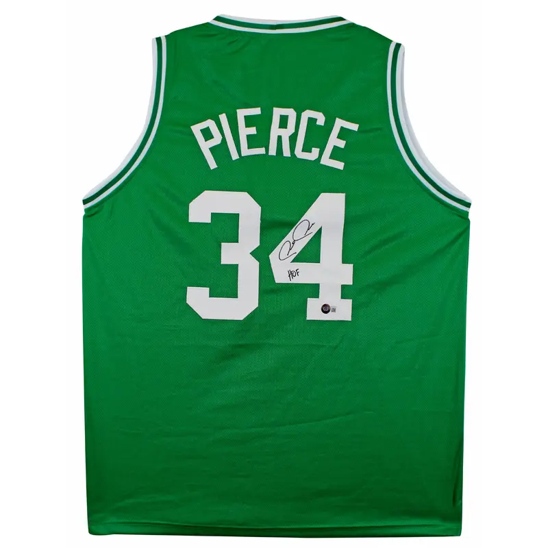 Paul Pierce "HOF" Authentic Signed Green Pro Style Jersey Autographed BAS