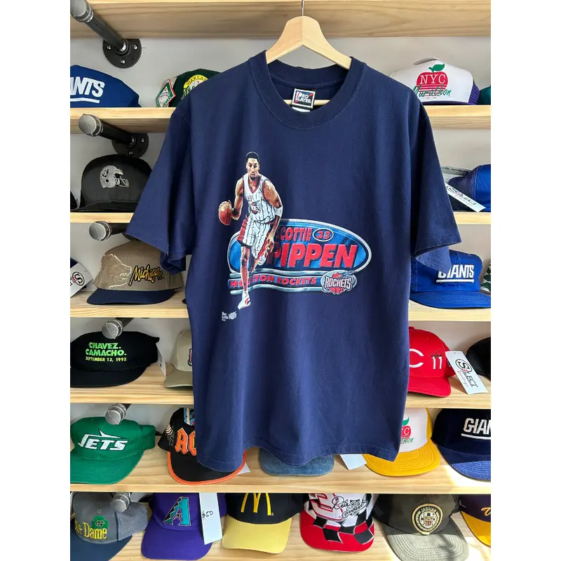 Vintage 90s Pro Player Houston Rockets Scottie Pippen Player Tee Large