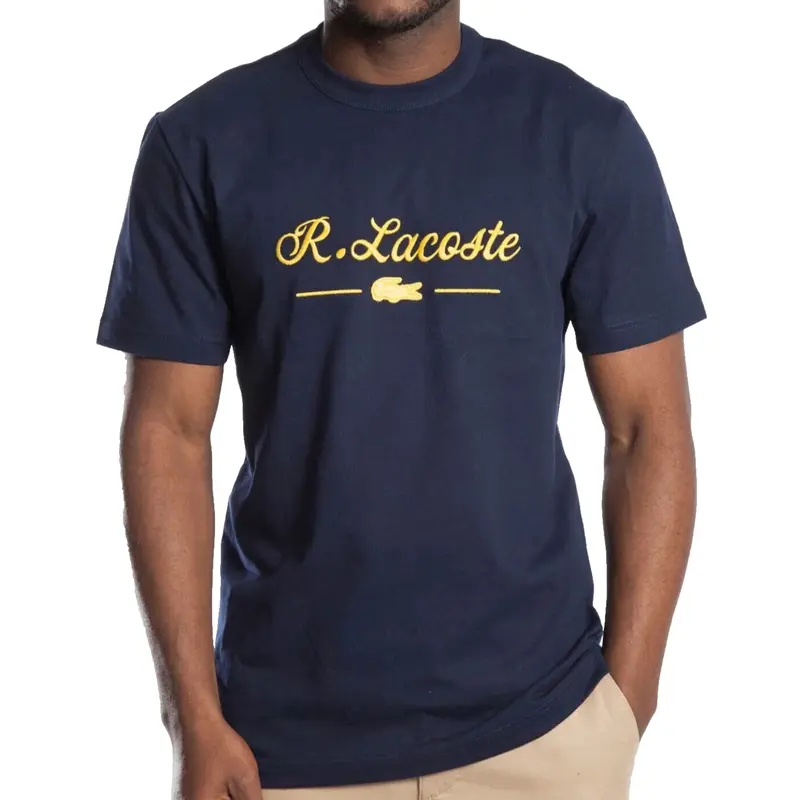 LACOSTE MENS T SHIRT BLUE LACOSTE TEE TH7447 166