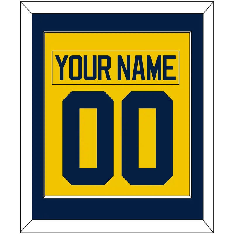 Michigan Hockey Nameplate & Number (Back) Combined - Alternate Maize - Single Mat 2