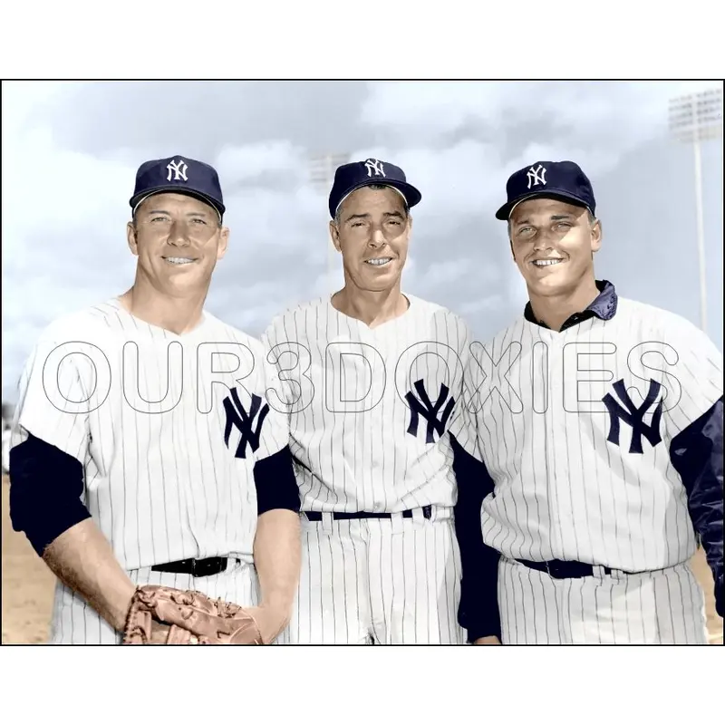 Mickey Mantle Joe Dimaggio Colorized 11X14 Photo - Roger Maris 1962 Yankees - 1896