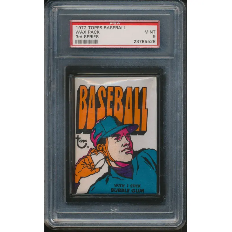 1972 Topps Baseball Unopened Series 3 Wax Pack PSA 9