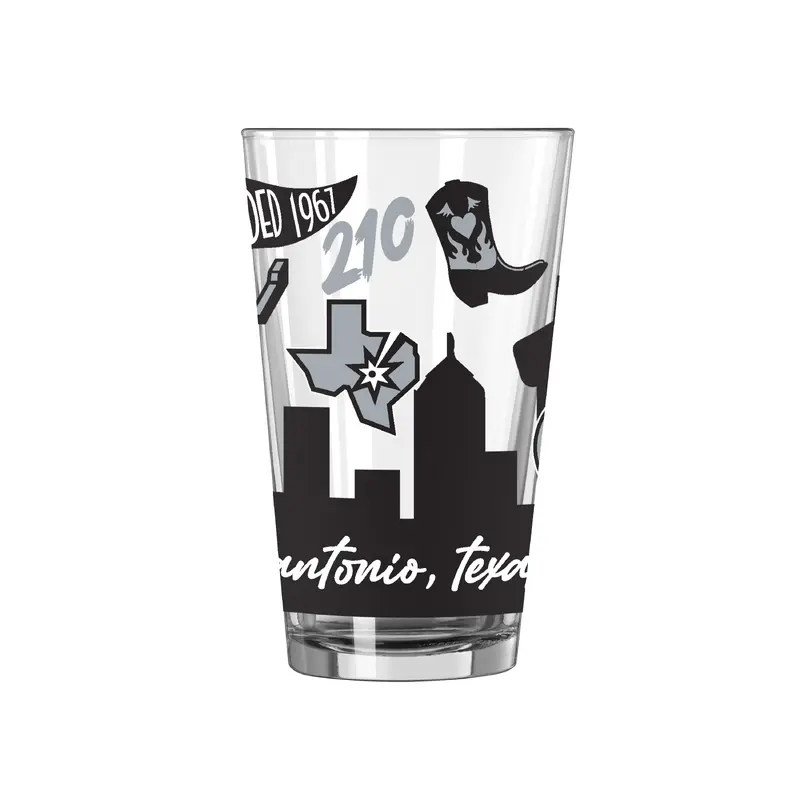 San Antonio Spurs 16oz Native Pint Glass