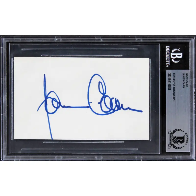 James Caan The Godfather Authentic Signed 3x5 Index Card Autographed BAS Slabbed