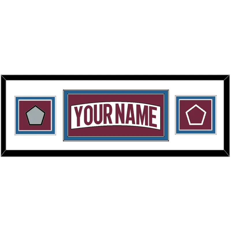 Colorado Nameplate & 2022 Stanley Cup Finals & Logo Patches - Road White - Double Mat 1