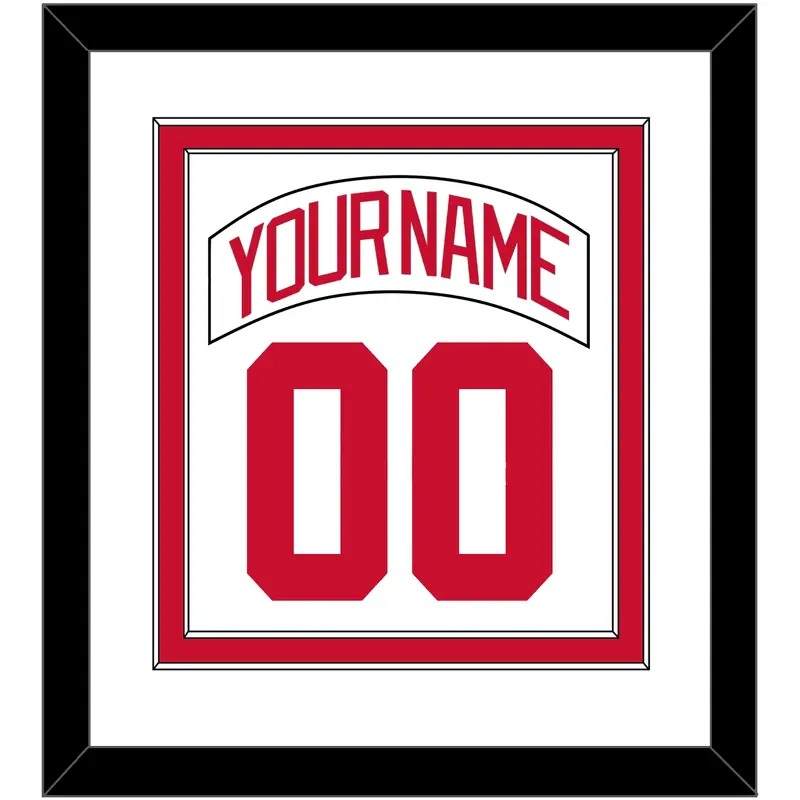 Detroit Nameplate & Number (Back) Combined - Home White (1997-2007) - Double Mat 1