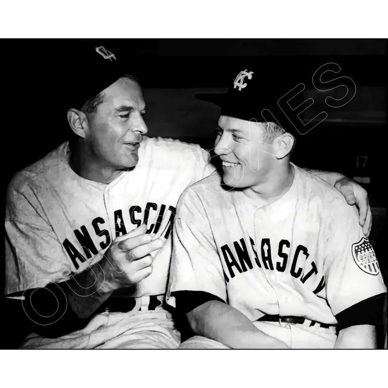 Mickey Mantle George Selkirk 8X10 Photo - Kansas City Blues Minor Leagues Yankees - 3311