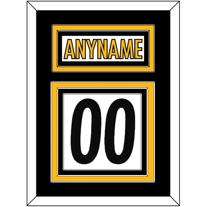 Pittsburgh Nameplate & Number (Back) - Road White - Triple Mat 2
