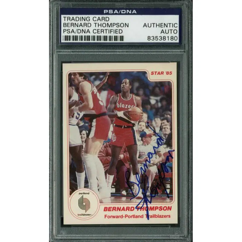 Blazers Bernard Thompson Authentic Signed Card Star '85 PSA/DNA Slabbed