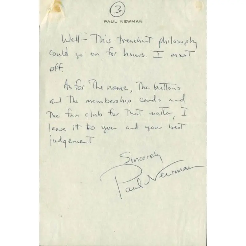 Paul Newman Signed 6.25X9 March 1955 3 Page Hand Written Letter PSA/DNA #V07957